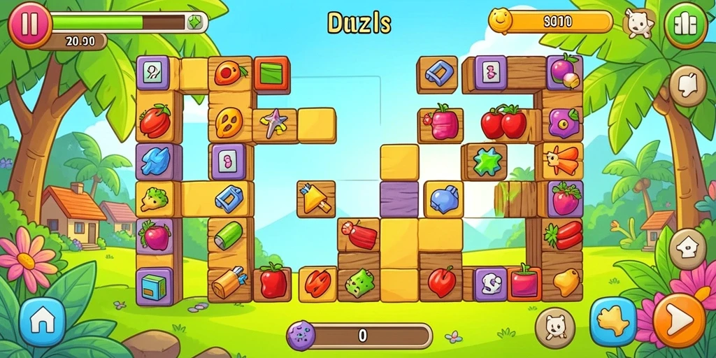 Tampilan gameplay yang menarik dan penuh warna.