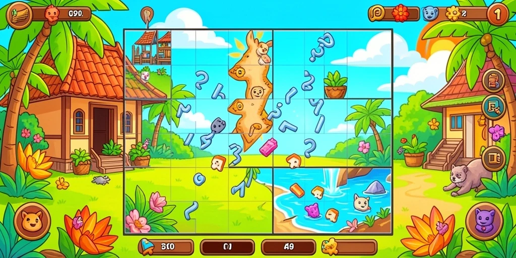 Tampilan awal game yang menarik dan penuh warna.